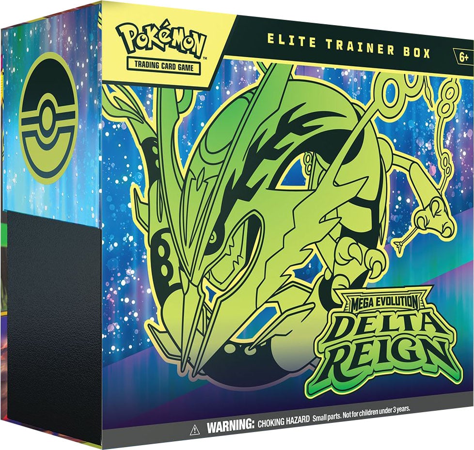 Elite Trainer Box de Delta Reign de Pokemon TCG con Mega Rayquaza en portada