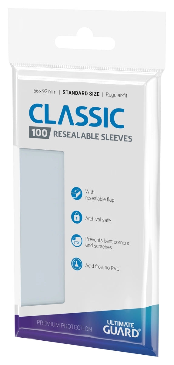 Ultimate Guard Classic Sleeves resellables, pack de 100 fundas con solapa