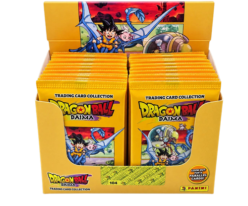 Caja de 50 Sobres Dragon Ball Daima Panini - caja abierta con los sobres