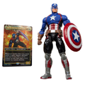Figura Capitán América Avengers: Twilight Marvel Legends con la carta de Magic Captain America, Team Leader