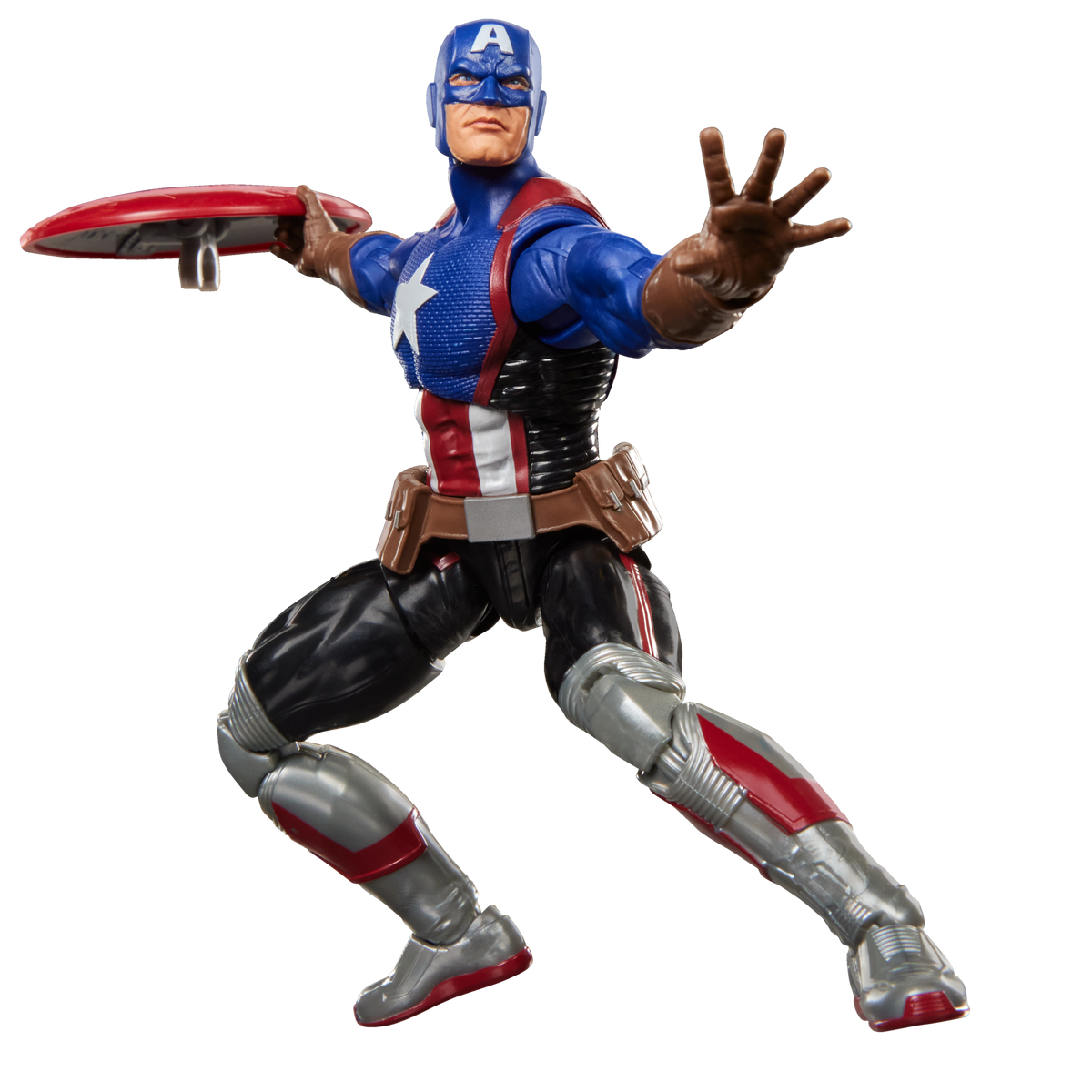 Capitán América Marvel Legends en pose de acción
