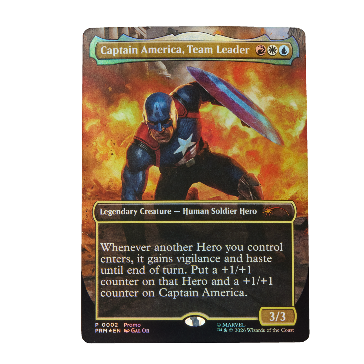 Carta promo foil de Magic Captain America, Team Leader