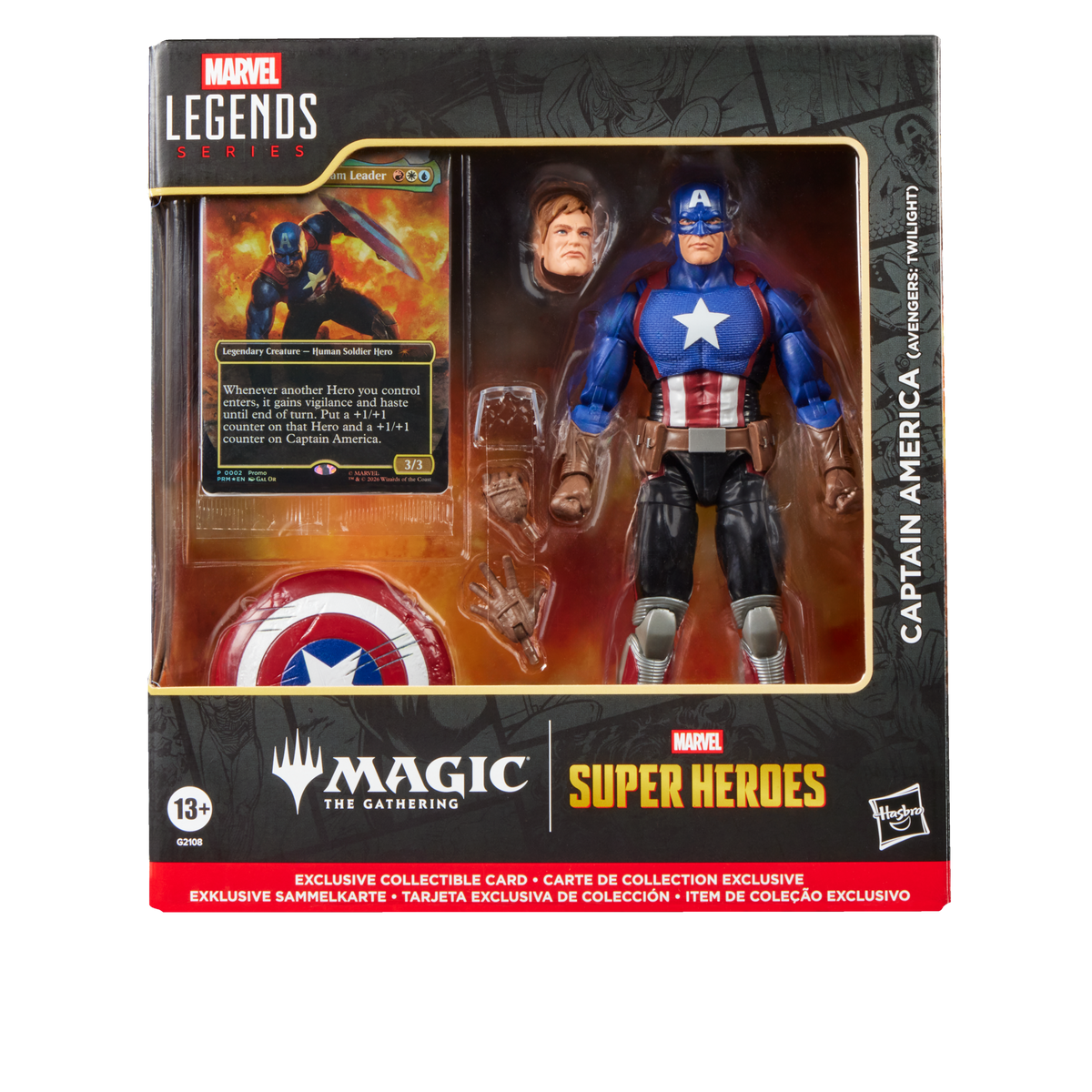 Caja de la figura Capitán América Marvel Legends x Magic: The Gathering