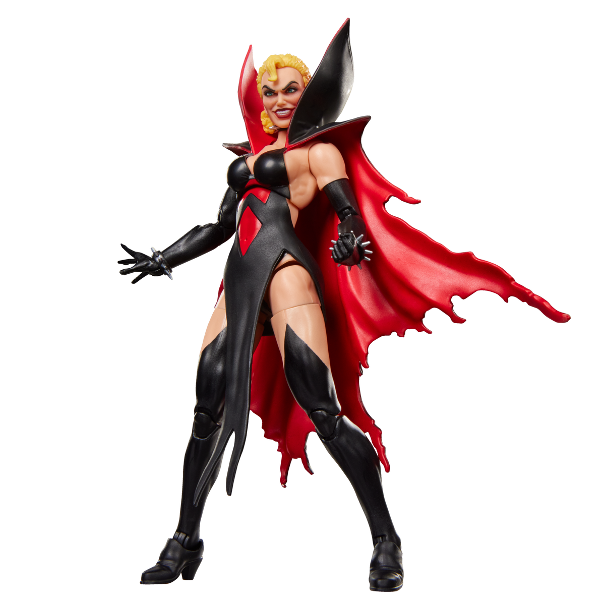 Malice Marvel Legends con la capa abierta