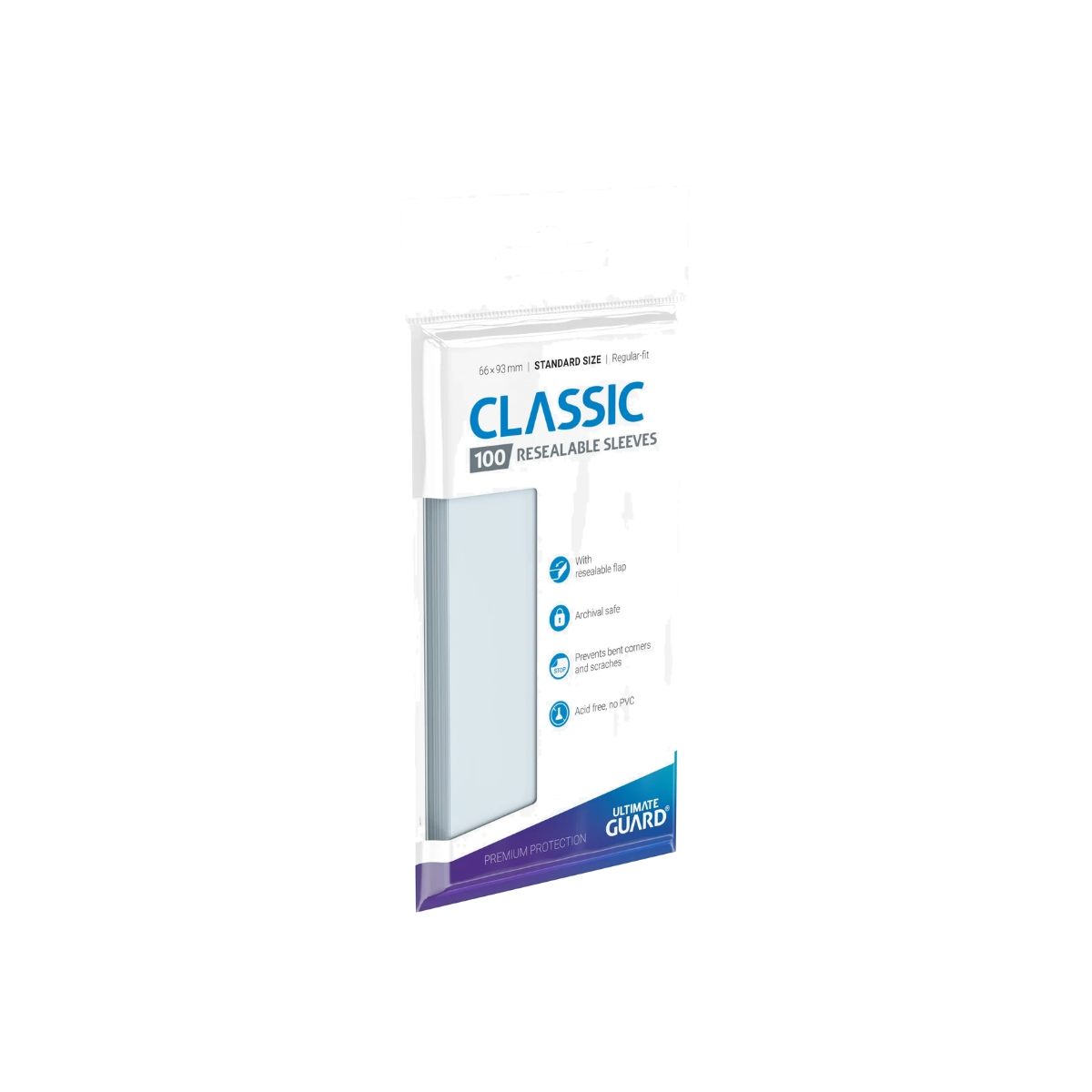 Ultimate Guard Classic Sleeves resellables, pack de 100 fundas con solapa