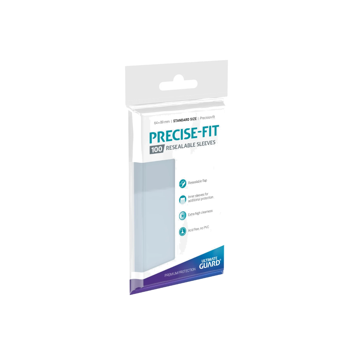 Ultimate Guard Precise-Fit Sleeves resellables, pack de 100 fundas interiores con solapa